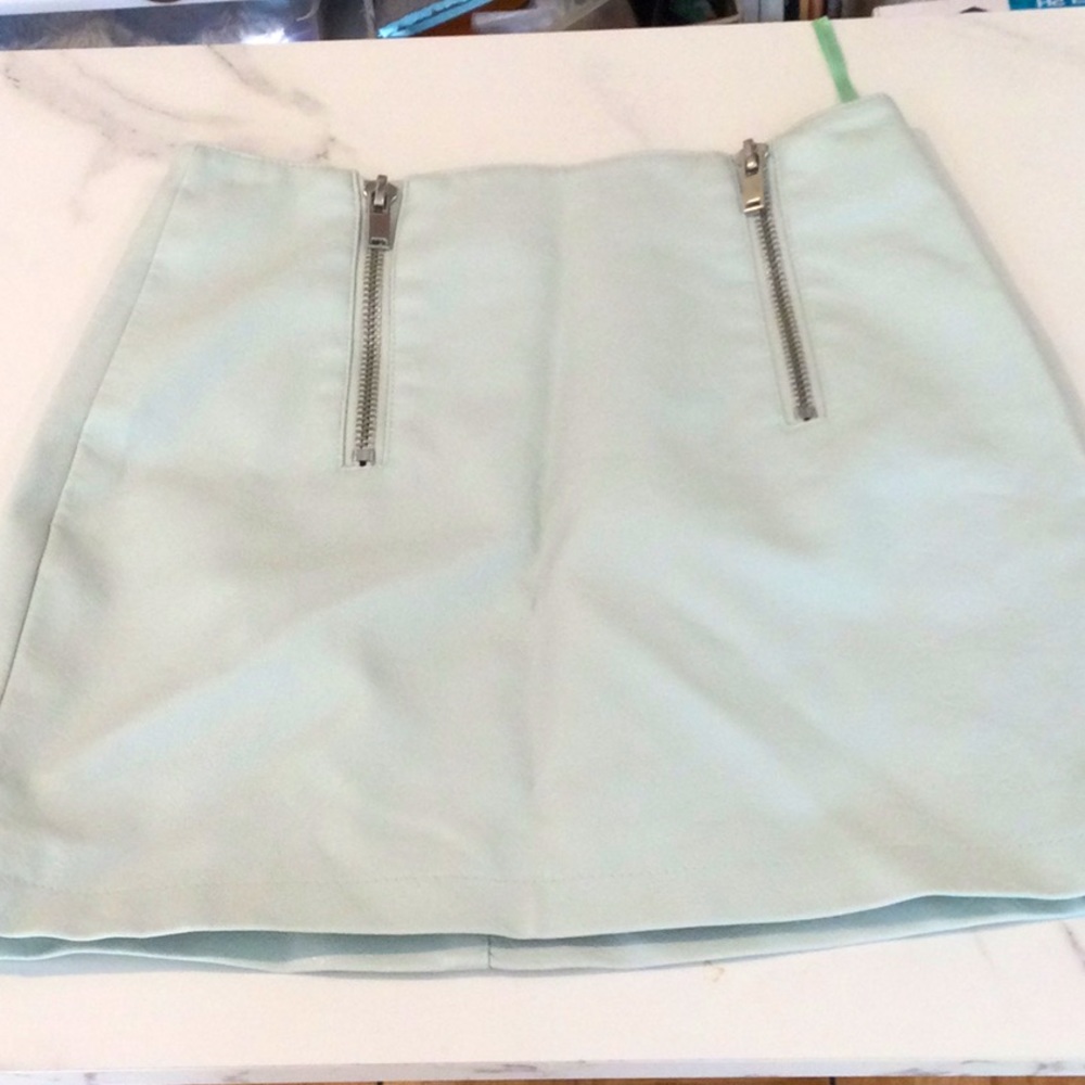Forever 21 mint green ultra or Micro pleather mini skirt. Small.